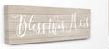 Stupell Industries Bless This Mess Family Home Inspirational Word Textured Wood Design Stretched Canvas Wall Art by Anna Quach, 10 x 1.5 x 24, Multi-Color