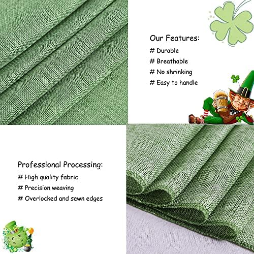 Light Green Burlap Table Runner 2 Packs Rustic Farmhouse Fabric 12x84 Inch - Image 3