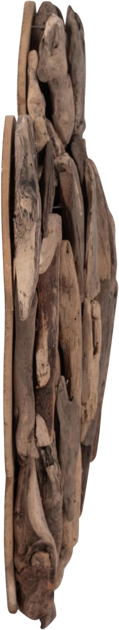 Wooden Driftwood Turtle Sculpture – Relaxed Coastal Room Decor Accent, Living Room or Patio Wall Display, Organic Texture and Artful Home Decor Silhouette – 16"x 22"x 3", Brown