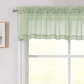 Light Green Valances for Windows, Light Green Sheer Curtains 14 Inch Length 2 by WelvetBLK