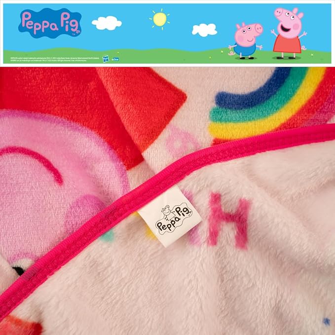 Peppa Pig Kids Bedding Super Soft Cozy Silk Touch Throw, 40 in x 50 in, (Officially Licensed Product) By Franco