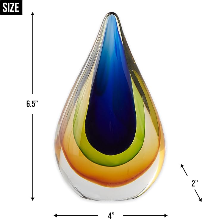 Zingz & Thingz Dazey Den Collection Glass Teardrop Décor, Teardrop, 4x2x6.5
