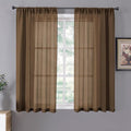 Tollpiz Short Sheer Curtain Living Room Linen Textured Curtains Sheer Light by Tollpiz