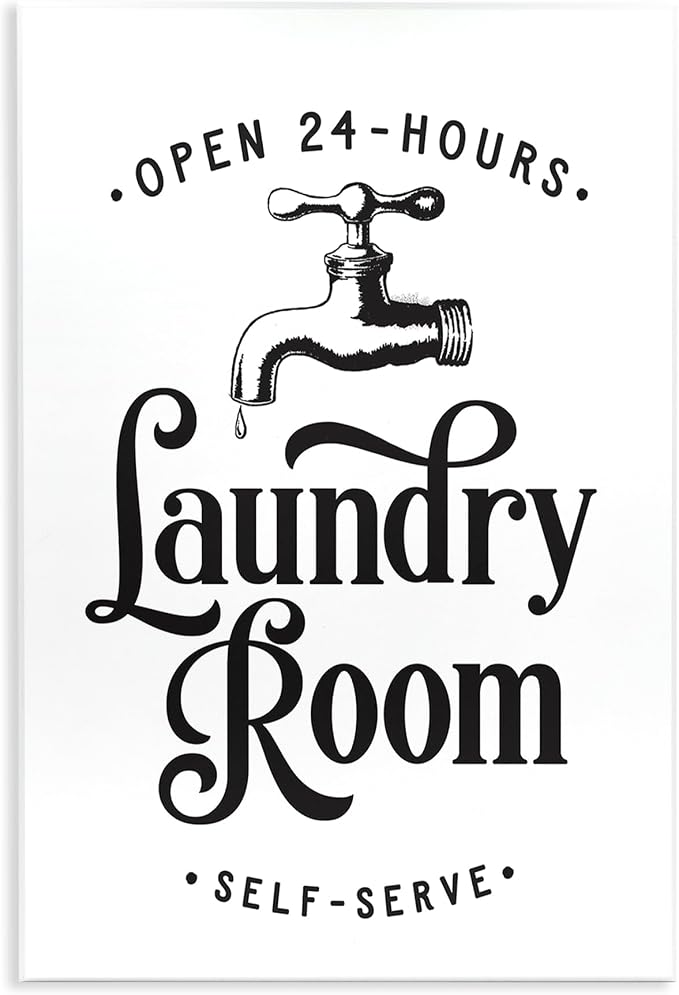 Vintage Laundry Room Sign, 13 x 19 Inch Mounted Print on Wall Plaque | Stupell Industries · By Lettered and Lined · Ready to hang · Made in USA