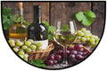 Grapes Half Round Doormat Semi Circle Rug Half Moon Rug Entryway Mat | Wine Fruit Washable Non Slip Outdoor Floor Rug Kitchen Mat for Indoor Outdoor Bathroom Fireplace Bath Decor
