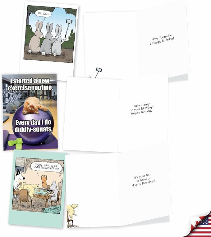 NobleWorks 20 Assorted Birthday Cards for Men Women Funny AC8837BDG-B2x10 | Birthday Bonanza Old Age Humor Variety Pack, Envelopes Included