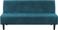 H.VERSAILTEX Real Velvet Futon Cover Armless Sofa Covers Sofa Bed Covers Stretch Futon Couch Cover Sofa Slipcover Furniture Protector Thick Soft Velvet Fabric Form Fitted Stay in Place, Deep Teal