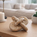 Sagebrook Home 9x9 Rounded Marble Knot, Light Leopard