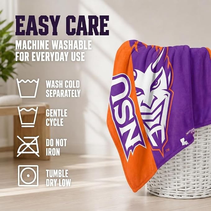Proformance Home NCAA Northwestern State Demons Endzone Ultra Soft Tailgate Throw