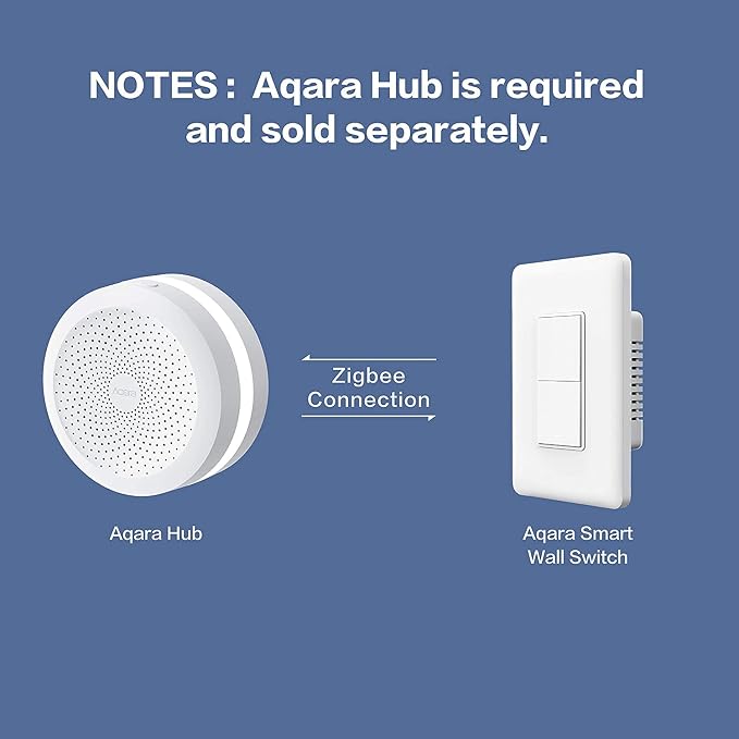 Aqara Zigbee Smart Light Switch (with Neutral, Double Rocker) | Requires Aqara Hub, Remote Control and Set Timer for Home Automation,Compatible with Apple HomeKit, Alexa, Google Home