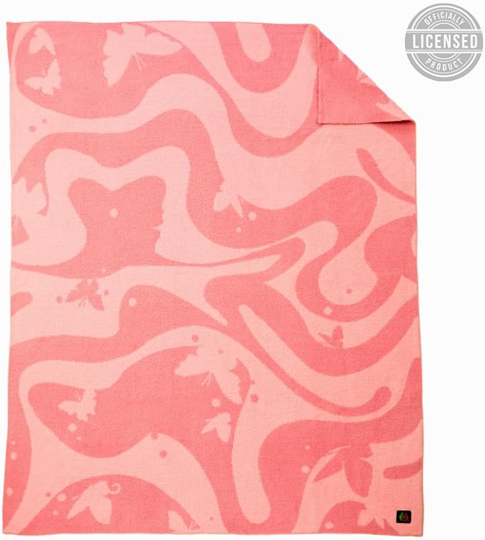 Wicked Glinda Paul Tazewell Pink Bedding Soft Cozy Feather Knit Intarsia Throw Blanket, 50 in x 60 in, (Officially Licensed Product) By Franco Collectibles