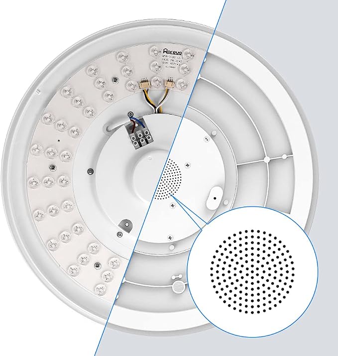 Ceiling Lights with Bluetooth Speaker, 15 inch Smart Ceiling Lamp Compatible with Alexa and Google Home,Room Light for Bedroom, Living Room