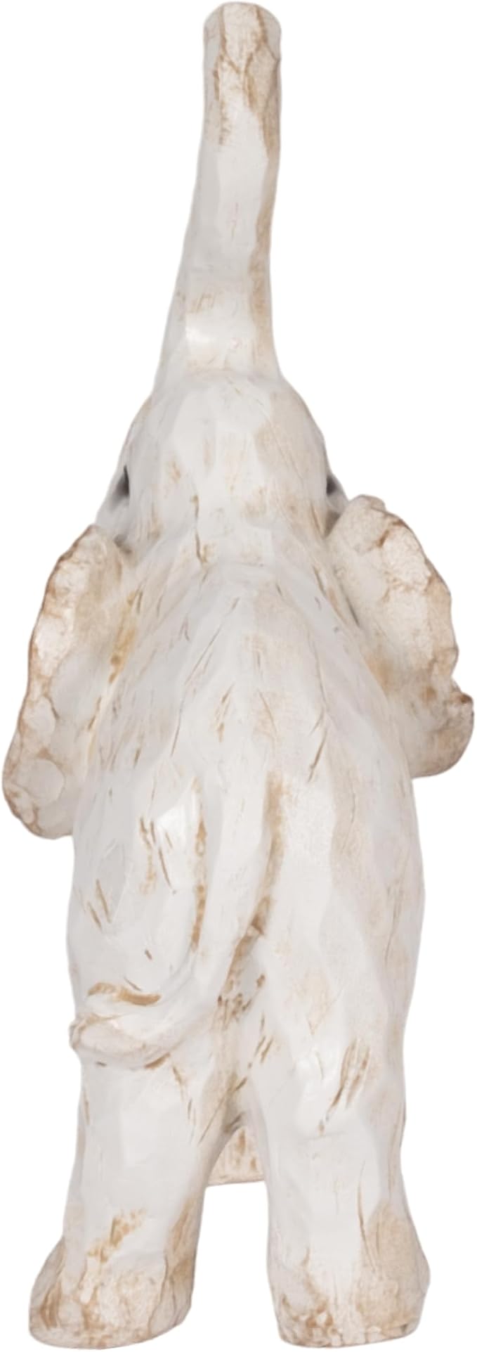 Sagebrook Home Resin Elephant Figurine - Handcrafted Polyresin Home Decor Statue - Rustic Casual Style for Living Room, Bedroom, Office - Elegant Accent Sculpture - 11" White