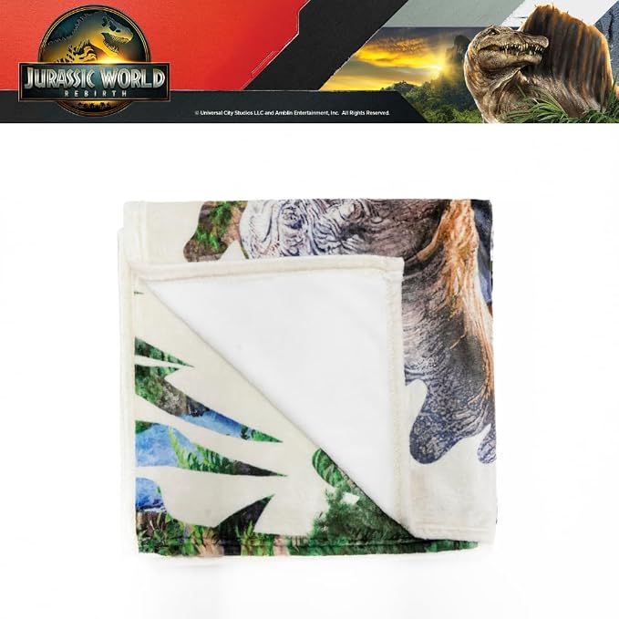 Jurassic World Rebirth Kids Bedding Super Soft Plush Throw Blanket, 46 in x 60 in, (Officially Licensed Product) By Franco
