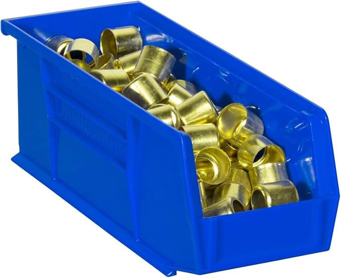 Akro-Mils 30224 AkroBins Plastic Storage Bins, 11"x 4"x 4", Blue, 12-Pack | Space-Saving Stackable Bins for Garage, Pantry, Craft Organization