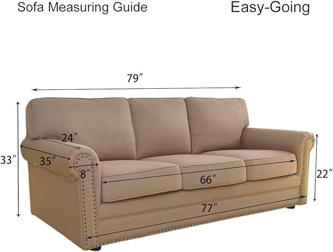 Easy-Going Stretch Sofa Slipcover 1-Piece Sofa Cover Furniture Protector Couch Soft with Elastic Bottom for Kids, Polyester Spandex Jacquard Fabric Small Checks (Sofa, Black)
