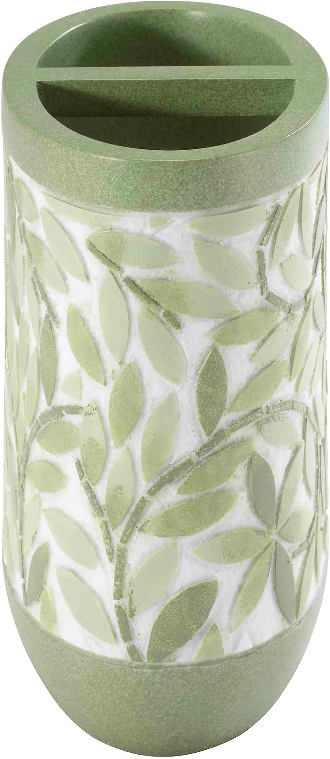 Avanti Linens - Toothbrush Holder, 100% Hand-Painted Resin Bathroom Accessories, Botanical Home Decor (Stratford)