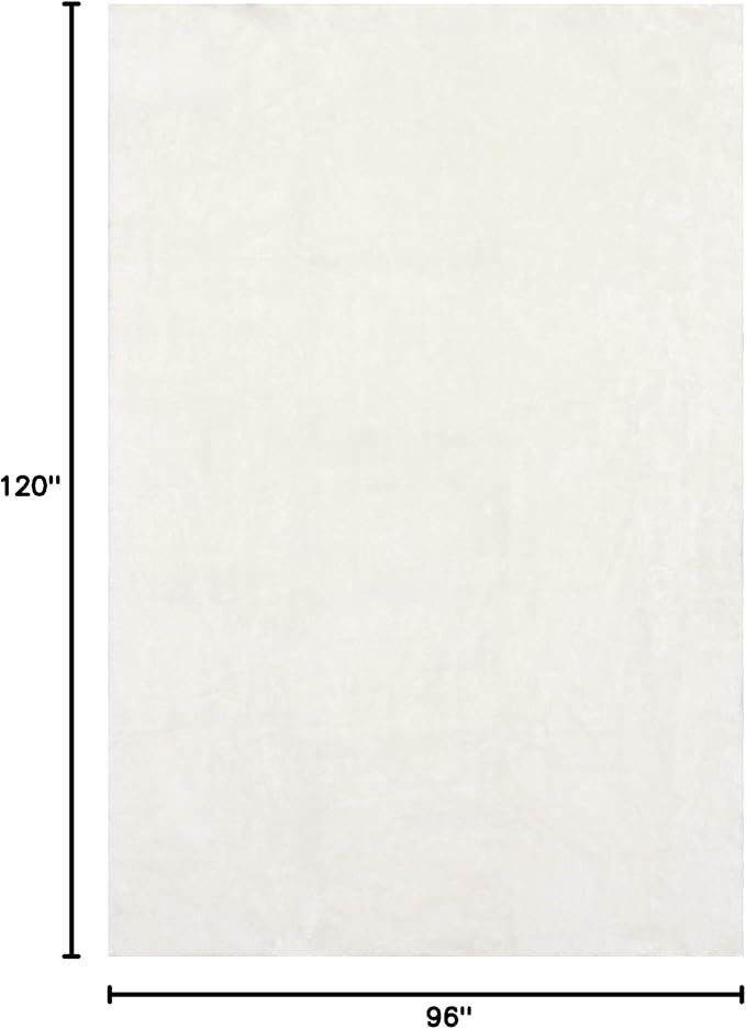 nuLOOM Loni Off White Solid Washable Area Rug, 8' x 10'