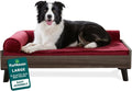 Furhaven Elevated Dog Bed Frame for 36" x 27" Large Dog Beds, Easy Assembly - Mid-Century Modern Bed Frame - Gray Wash, Large
