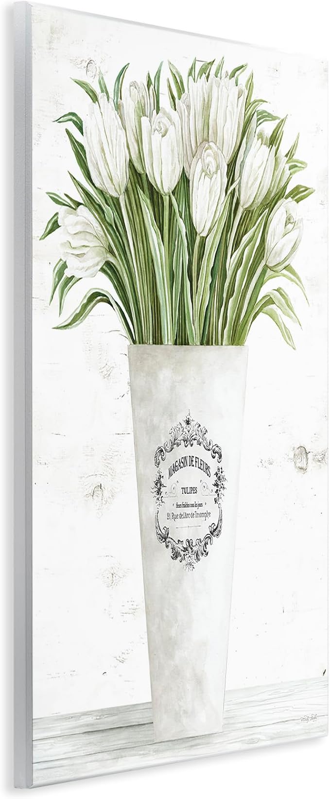 Tulip Bouquet Parisian Vase, 10 x 15 Inch Mounted Print on Wall Plaque | Stupell Industries · By Cindy Jacobs · Ready to hang · Farmhouse and shabby chic charm · Made in USA