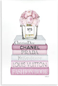 Soft Pink Rose Bookstack, 13 x 19 Inch Mounted Print on Wall Plaque | Stupell Industries · By Amanda Greenwood · Ready to hang · Hand finished · Made in USA