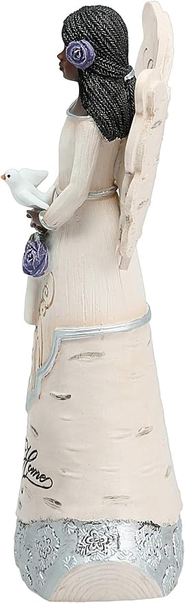 Pavilion Gift Company 82433 Bless This Home 6 Inch Ebony Angel Figurine, Cream