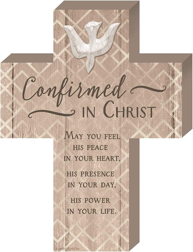 Abbey Gift (Abbey & CA Gift 8"x6" Confirmation Boxed Wood Cross W/Easel, 8" x 6" x 1" inches, Multi