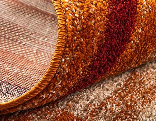 Unique Loom Autumn Collection Modern Contemporary Casual Abstract Area Rug (Beige/ Terracotta Rustic, 2 x 6 ft Runner) - Image 6