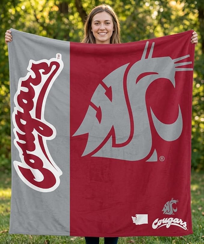 Proformance Home NCAA Washington State Cougars Endzone Ultra Soft Tailgate Throw