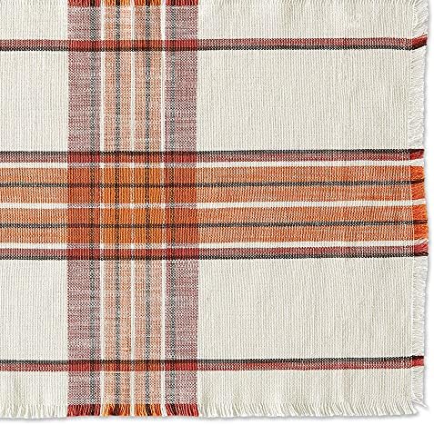 DII Thanksgiving & Fall Table Decoration Autumn Farmhouse Plaid, Placemat Set, 13x19, Pumpkin Spice Orange, 6 Count - Image 2