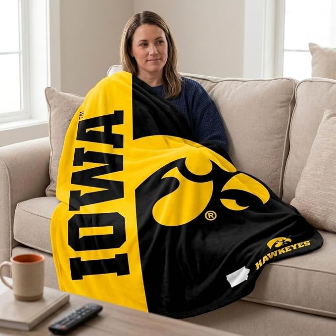 Proformance Home NCAA Iowa Hawkeyes Endzone Ultra Soft Tailgate Throw