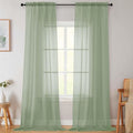Extra Long Sheer Sage Green Curtains by WelvetBLK