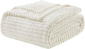 Nestl Microfiber White Throw Blanket, 50x60 inches, Lightweight Cut Plush, Fuzzy Blankets and Throws for Sofa, Bed Fleece Throw Blankets, Soft, Cozy, Breathable, Machine Washable