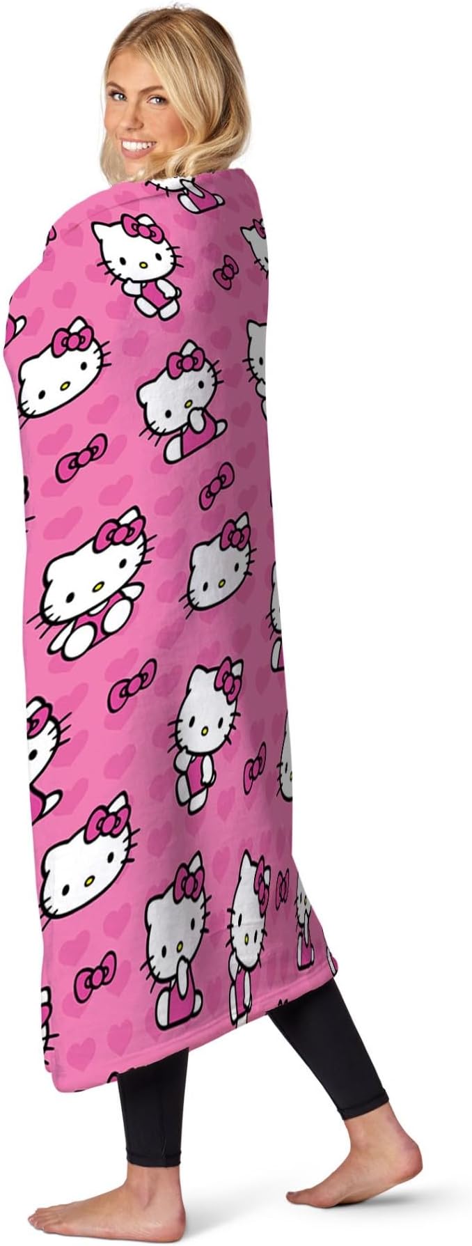 Northwest Hello Kitty Silk Touch Throw Blanket, Soft, Cozy, 50 x 70 Inches, I Love Pink Design