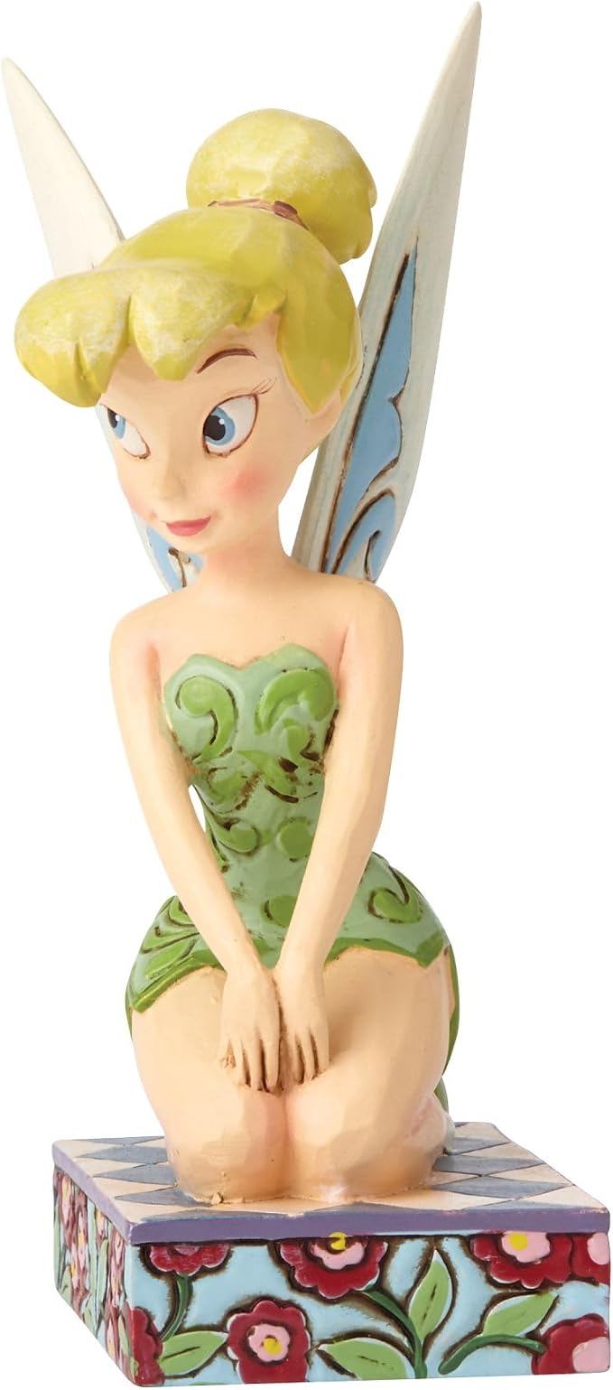 Enesco Disney Traditions by Jim Shore Peter Pan Tinker Bell Seated Pose Figurine, 5 Inch, Multicolor