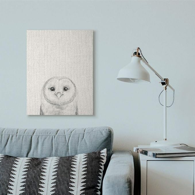 Stupell Industries Owl Portrait Grey Drawing Design, Designed by Victoria Borges Wall Art, 24 x 1.5 x 30, Canvas | Stupell Industries · By Victoria Borges · Ready to hang · Minimal nature style for any room · Made in USA