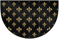 cfpolar Fleur De Lis Half Round Door Mat Indoor Entrance Half Circle Area Rug Semi Circular Door Mat Half Moon Rug for Floor Bathroom Living Room Bedroom Kitchen Fireplace 24"x36",A-01