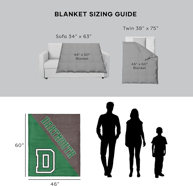 Northwest NCAA Silk Touch Throw Blanket, Ultra Soft Plush Polyester, Lightweight Warm Decorative Fan Gift, 46 x 60 in