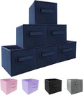 EBIGIC Small Storage Bins,Collapsible Fabric Storage Organizer 9.0"x7.5"x7.5" 6 Pack,Mini Storage Box,fit for closet, living room, bookshelf, Kids clothes and toys storage and organization Blue…