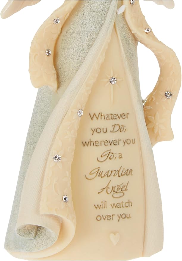 Enesco Foundations Guardian Angel Watch Over You Figurine, 4.72 Inch, Multicolor