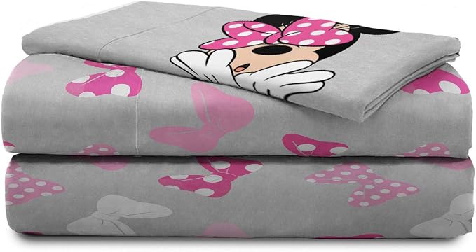 Disney Minnie Mouse Kids 5 Piece Twin Comforter Set for Girls, Pink | Bed in a Bag, Reversible Comforter, Sheets & Sham, Super Soft Microfiber, All Season, Machine Washable (Officially Licensed)