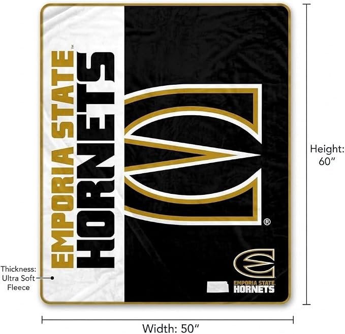 Pegasus Sports NCAA Emporia State Hornets Endzone Ultra Soft Tailgate Throw