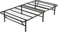 Amazon Basics Foldable Metal Platform Bed Frame with Storage, Sturdy Steel Support, No Box Spring Needed, 14-inch High, Tool-Free Setup, Twin Size, Black