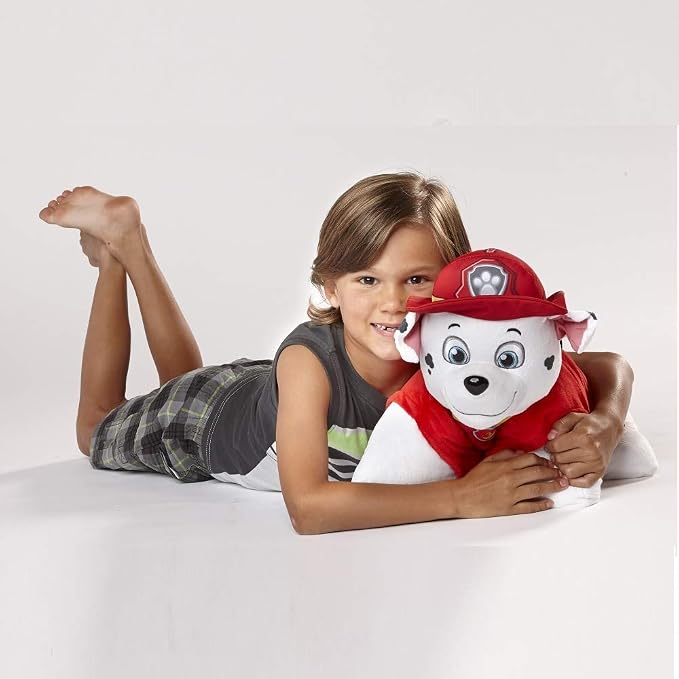 Pillow Pets Nickelodeon Paw Patrol Marshall, 16" Plush Toy | Soft Plush Pillow Companion, Unfastens into a Cozy Pillow at Night, Machine Washable, BPA and Phthalates Free