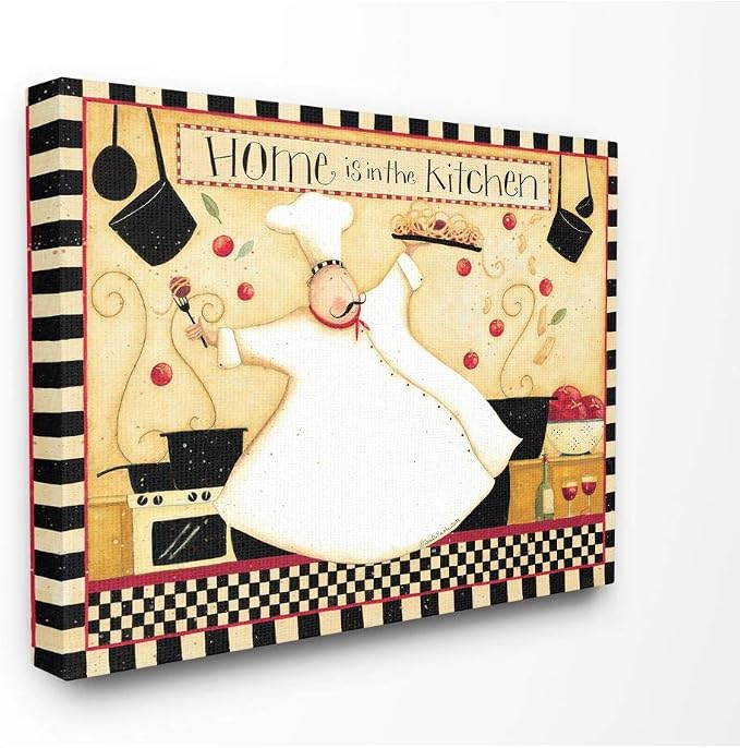 Stupell Industries Home Is in the Kitchen, 36 x 48 Inch Canvas Wall Art | Stupell Industries | 48 x 36 Inches, Easy to Hang and Sturdy, Made in USA, by Dan DiPaolo