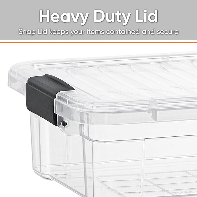Superio 2.3 Qt Clear Plastic Storage Bin with Lid, Non-Toxic, BPA Free, Odor Free, Organizer Storage Box, Stackable Plastic Tote for Home, Garage, School, and Office, Small