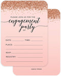 Andaz Press Blush Pink and Rose Gold Glitter Elegant Party Collection, 5x7-inch Invitations with Envelopes, Engagement Party, 24-Pack, Double Sided Printing, Heavy Card Stock, Includes Envelopes