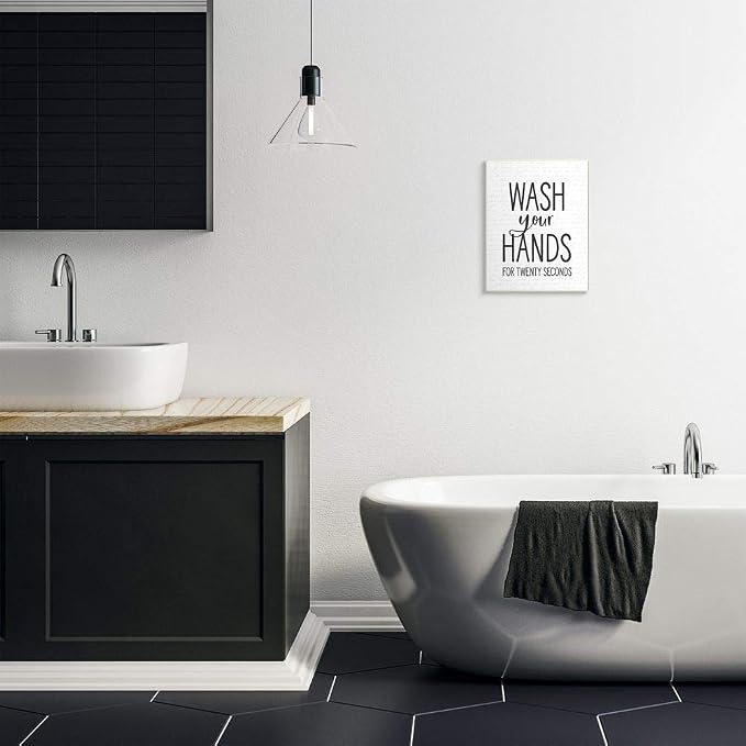 Stupell Industries 'Wash Hands for Twenty Seconds'| Wall Plaque Art | Stupell Industries | 10 x 15 Inches, Easy to Hang and Sturdy, Made in USA, by Lettered and Lined