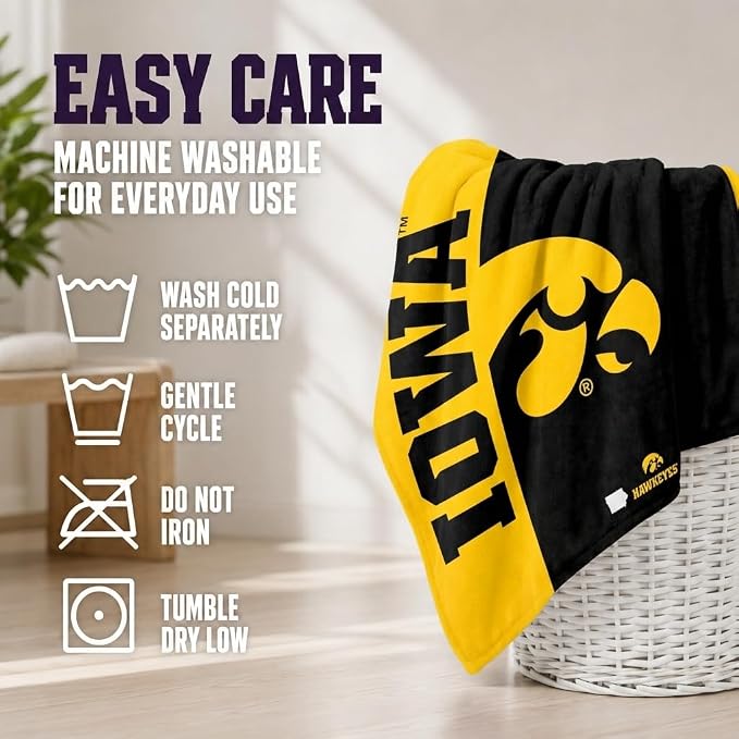Proformance Home NCAA Iowa Hawkeyes Endzone Ultra Soft Tailgate Throw
