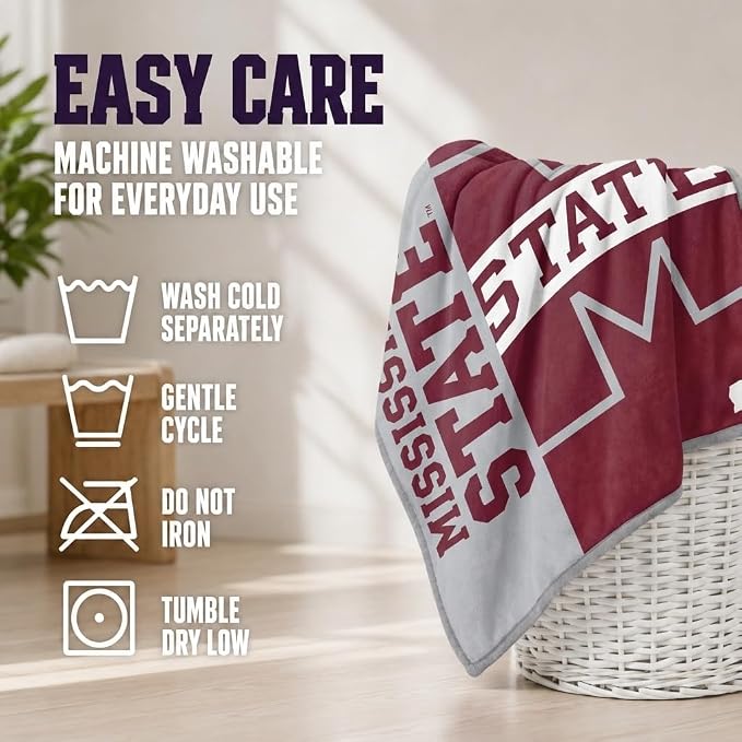 Proformance Home NCAA Mississippi State Bulldogs Endzone Ultra Soft Tailgate Throw